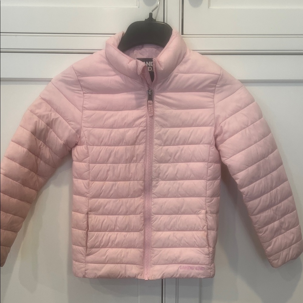Lands' End Light Pink Kids Puffer Jacket